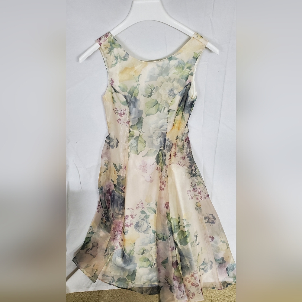 Jessica McClintoc Floral Childs A-Line Dress Size 7, Great Flowergirl Dress!